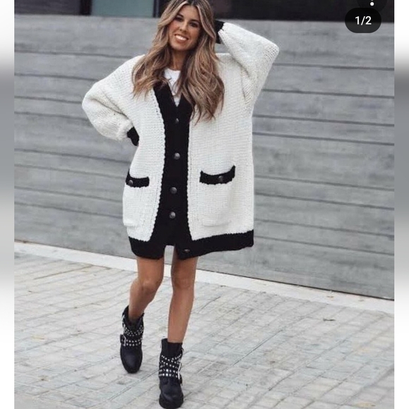 Zara Oversized Long Cardigan Size S - Picture 6 of 11
